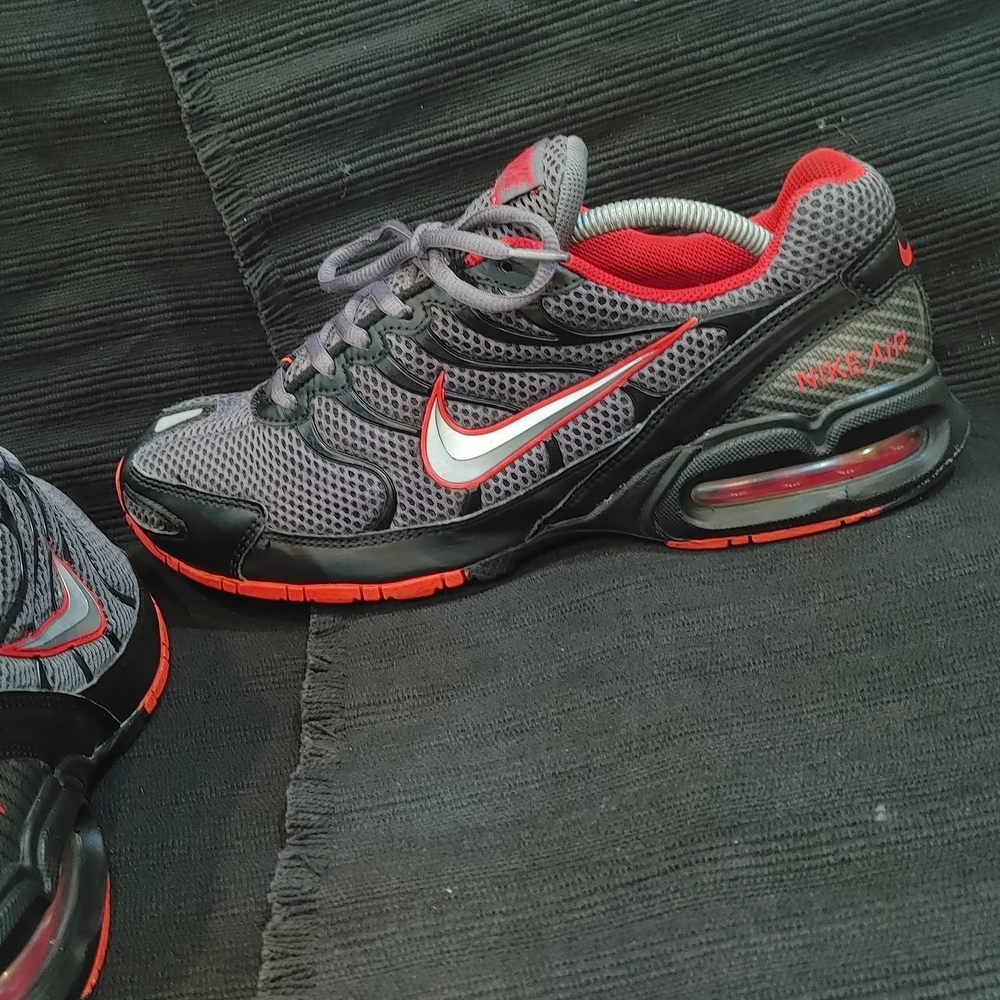 Nike Air Max Gray and Red Sneakers